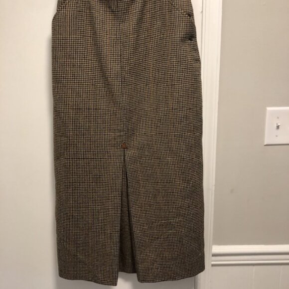 Ralph Lauren Wool Houndstooth Long Skirt - Picture 2 of 5